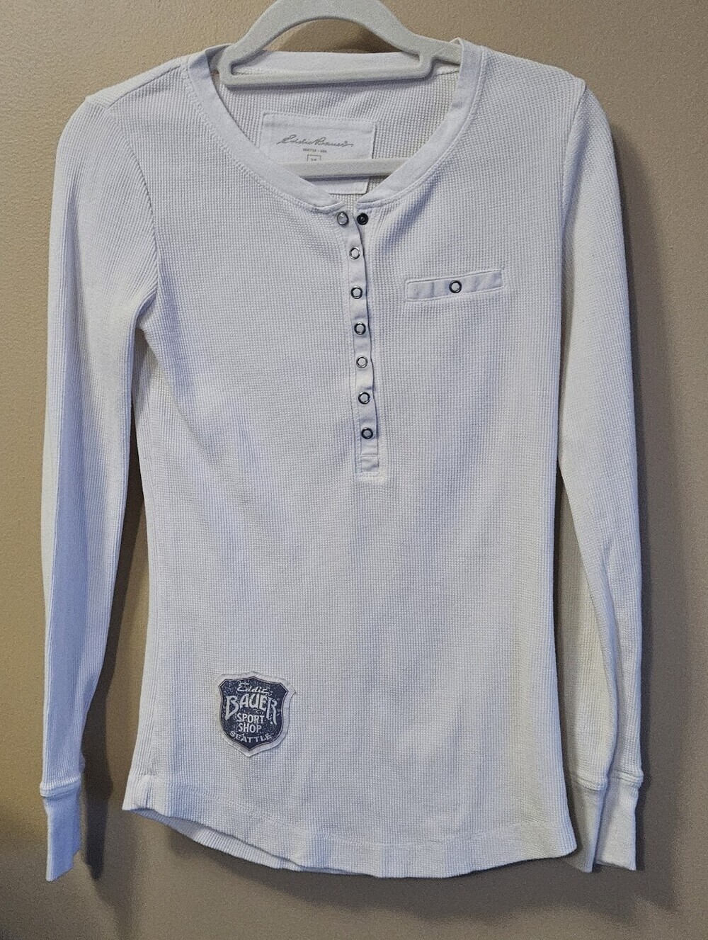 Eddie Bauer Women's Size XS White Waffle Fabric Longsleeve Top